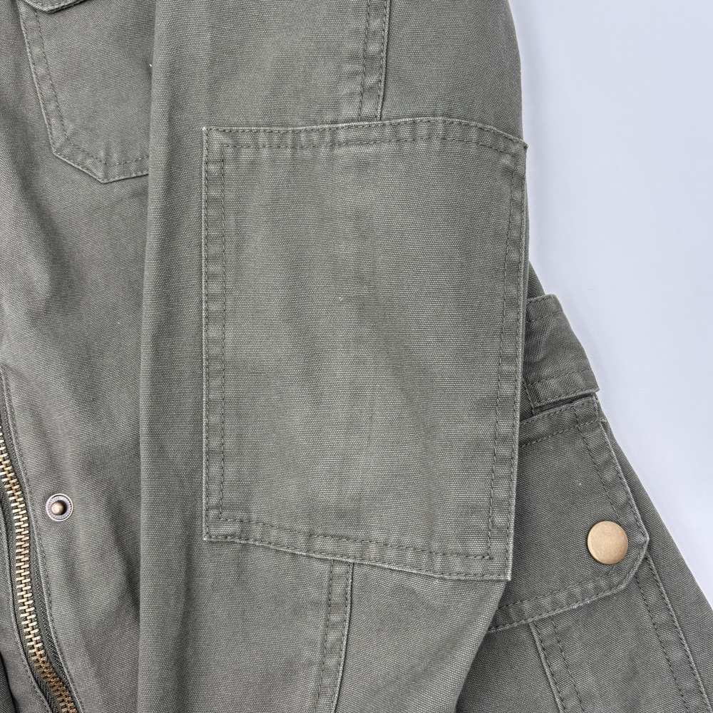 KUT from the Kloth Women's Medium Olive Green Military Field Jacket 100% Cotton - Picture 12 of 16